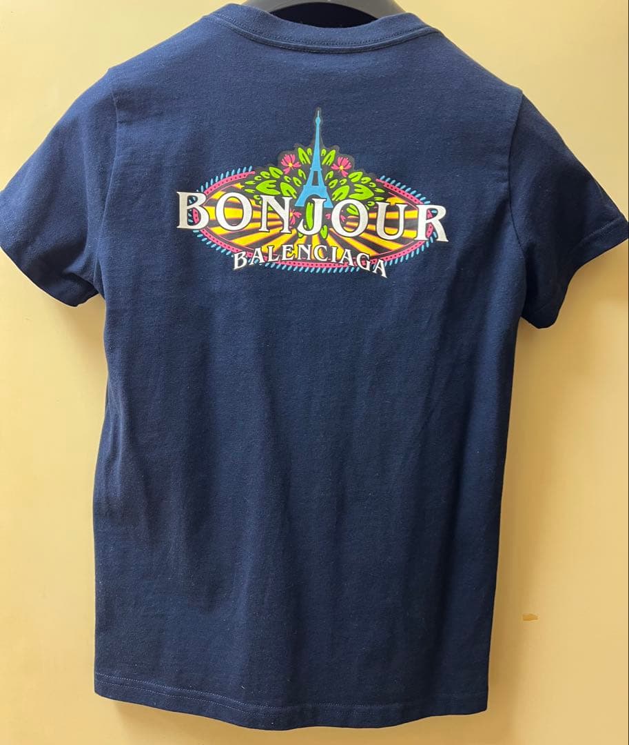 新品BALENCIAGA ネイビー 半袖Tシャツ