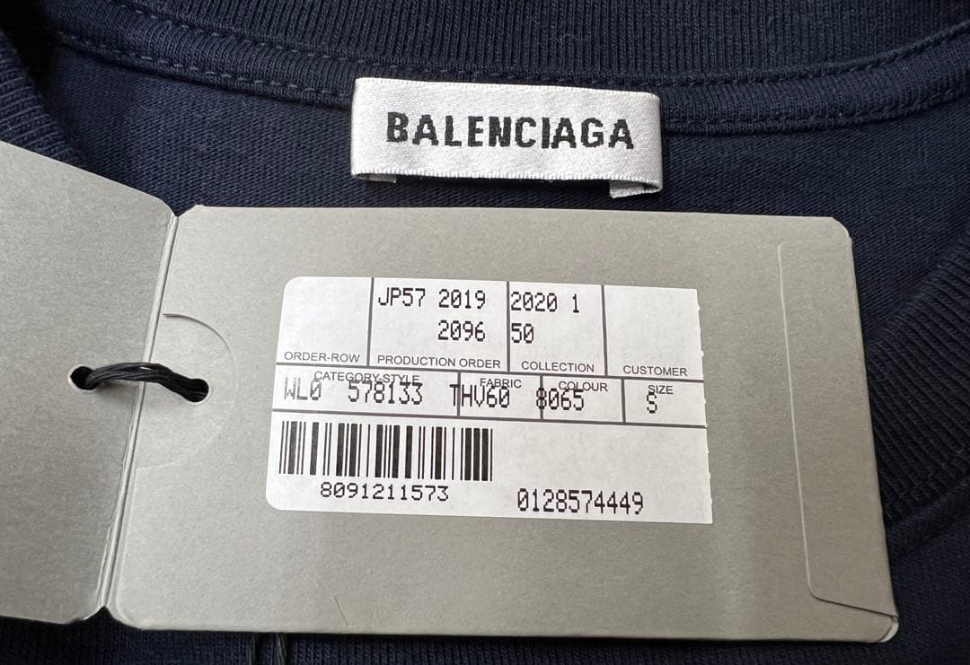 新品BALENCIAGA ネイビー 半袖Tシャツ