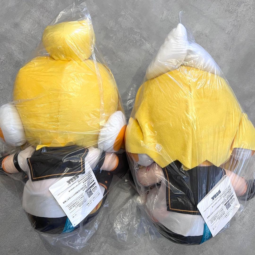 【新品未開封】鏡音レン 鏡音リン ふわぷち メガジャンボぬいぐるみ