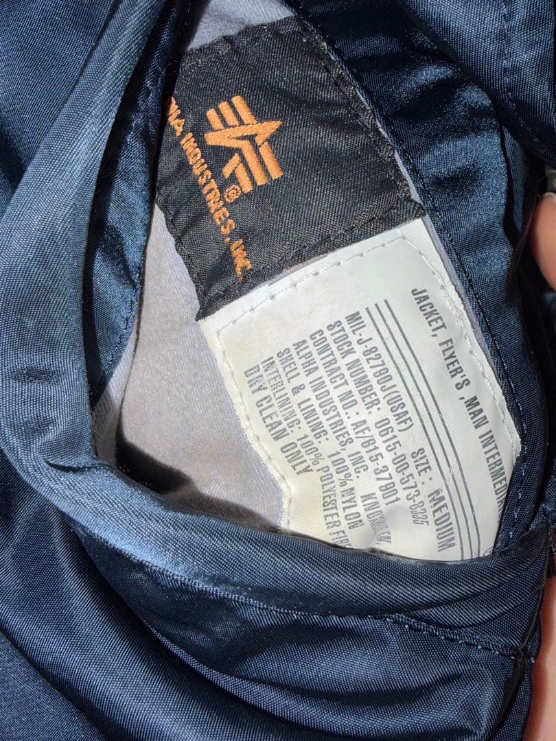Alpha Industries MA- 1 NASA APOLLO ネイビー