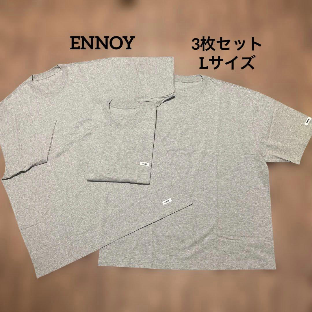 R*F様 新品　ENNOY エンノイ 3PACK Tシャツ L 3枚セット グレ