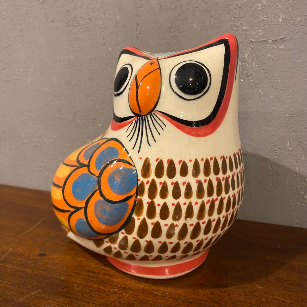 メキシコ トナラ焼き フクロウ置物 ヴィンテージ インテリア
