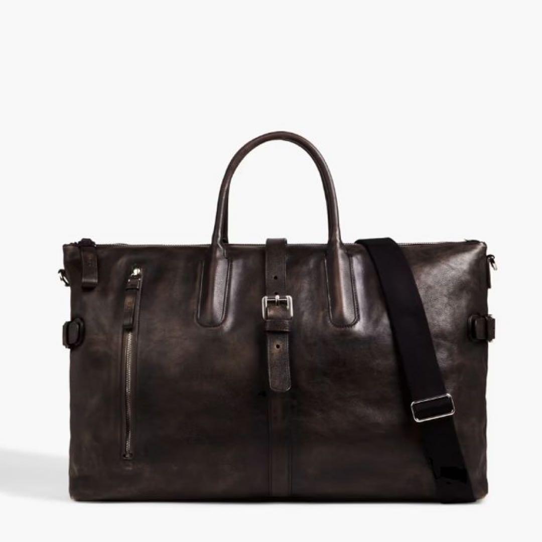 TOD'S （トッズ）バックル付き テクスチャードレザー メンズ バッグ　レア品