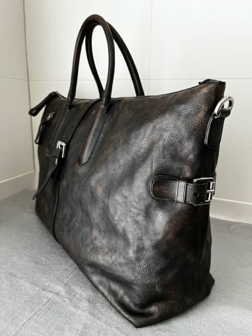 TOD'S （トッズ）バックル付き テクスチャードレザー メンズ バッグ　レア品