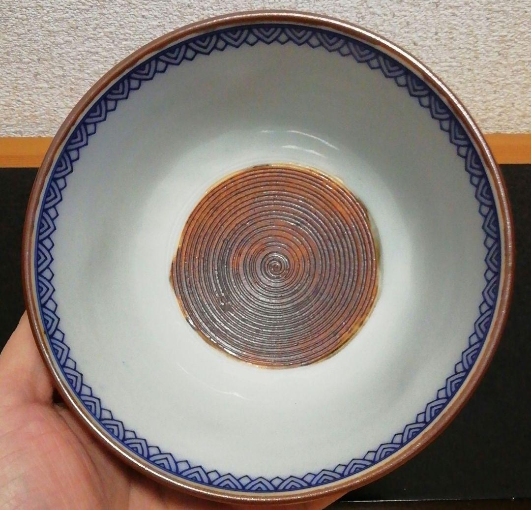 河本礫亭作　染付　青華　茶碗　共箱　栞付　茶道具