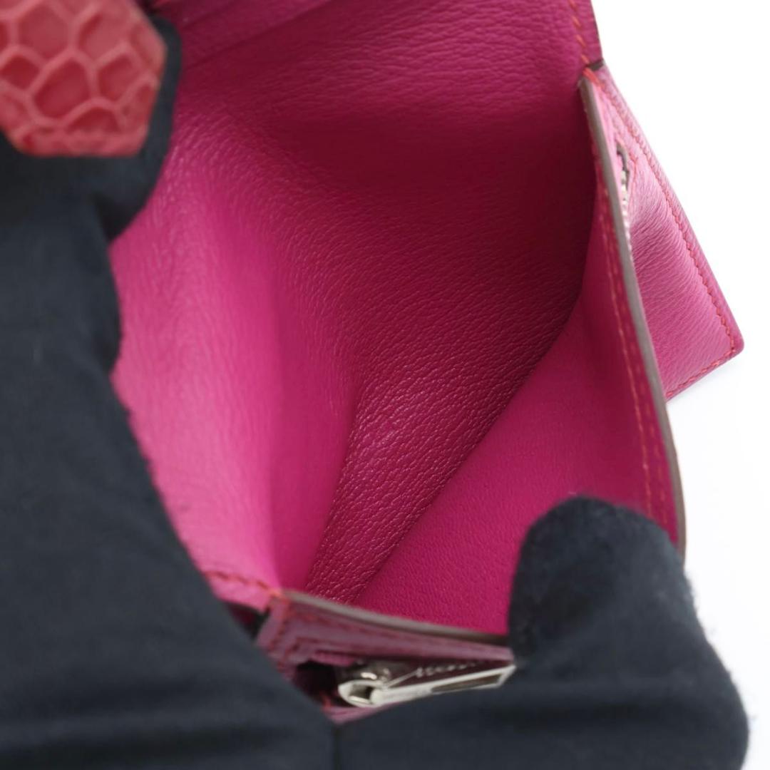 鑑定書付き【超極美品】HERMES ベアンコンパクト　アリゲーター　ピンク