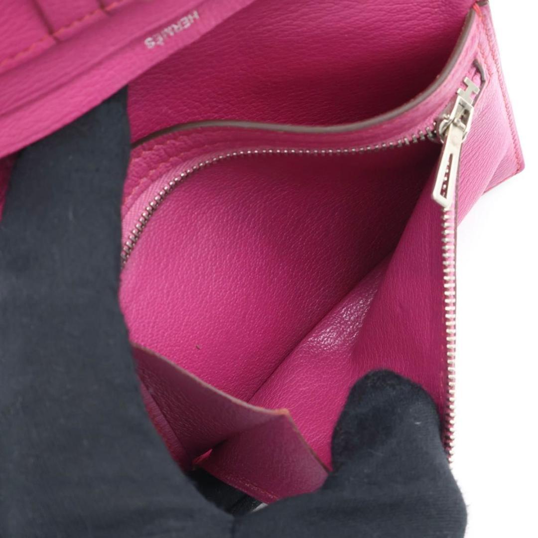 鑑定書付き【超極美品】HERMES ベアンコンパクト　アリゲーター　ピンク
