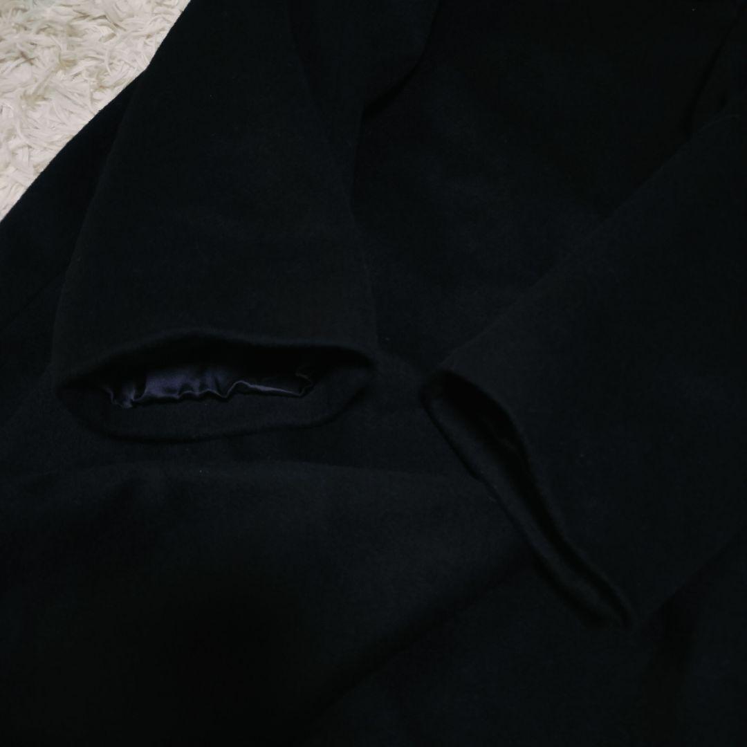 Lapis Lazuli カシミヤ100 ロングコート 黒 9号 ショールカラー