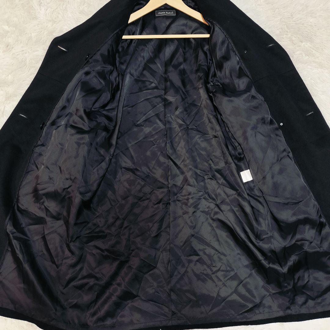 Lapis Lazuli カシミヤ100 ロングコート 黒 9号 ショールカラー