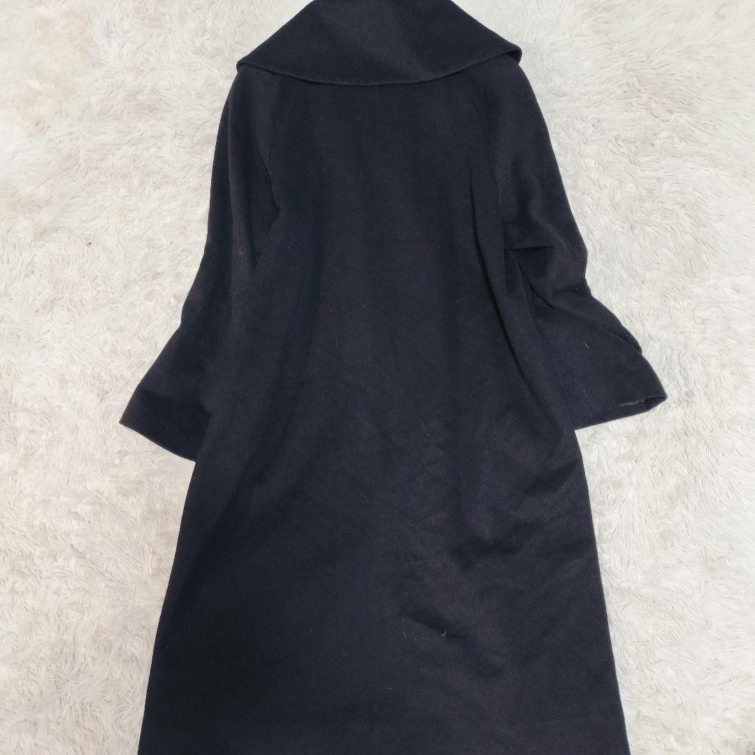 Lapis Lazuli カシミヤ100 ロングコート 黒 9号 ショールカラー