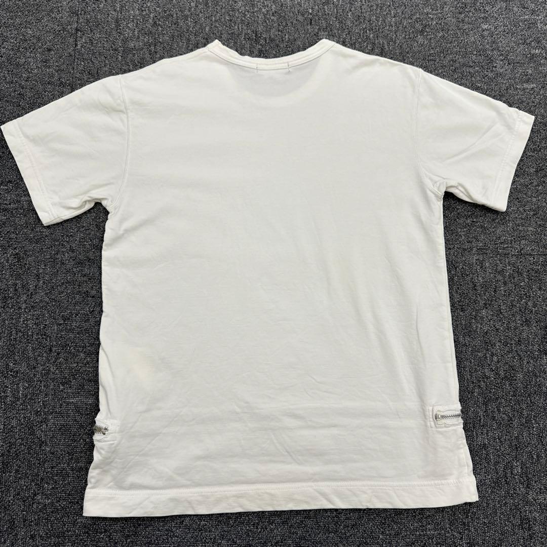 【AD2002】コムデギャルソンオムプリュス 裾ジップTシャツ S 白アーカイブ