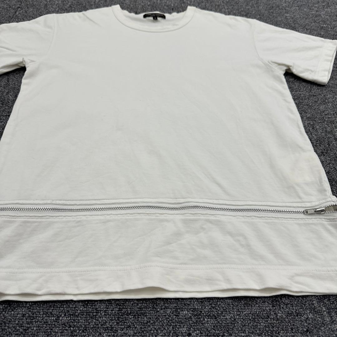【AD2002】コムデギャルソンオムプリュス 裾ジップTシャツ S 白アーカイブ