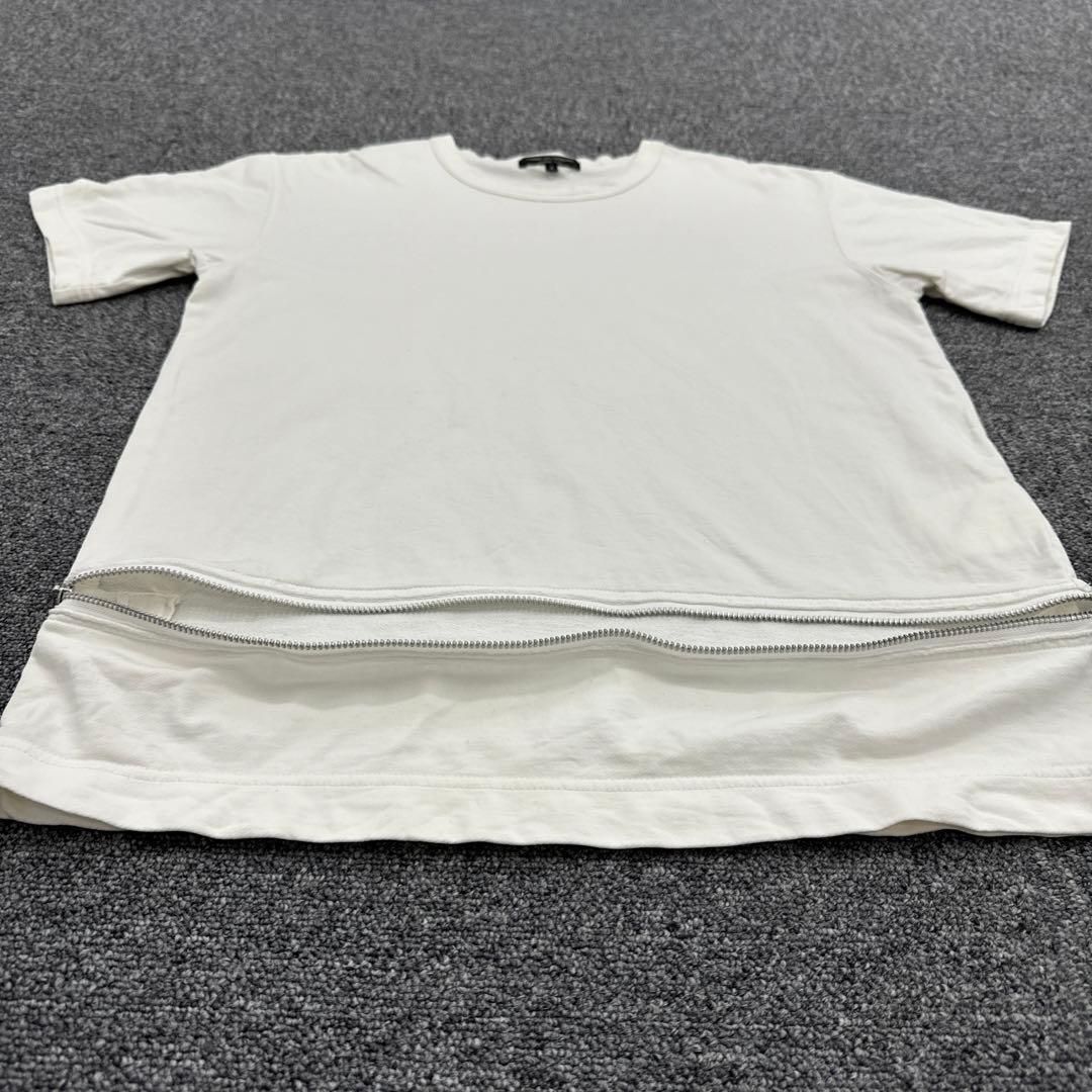 【AD2002】コムデギャルソンオムプリュス 裾ジップTシャツ S 白アーカイブ