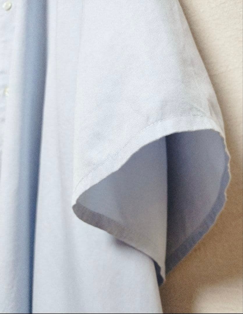 sillage　オーバーサイズコットンシャツ　シャツカラー　サックス　FREE