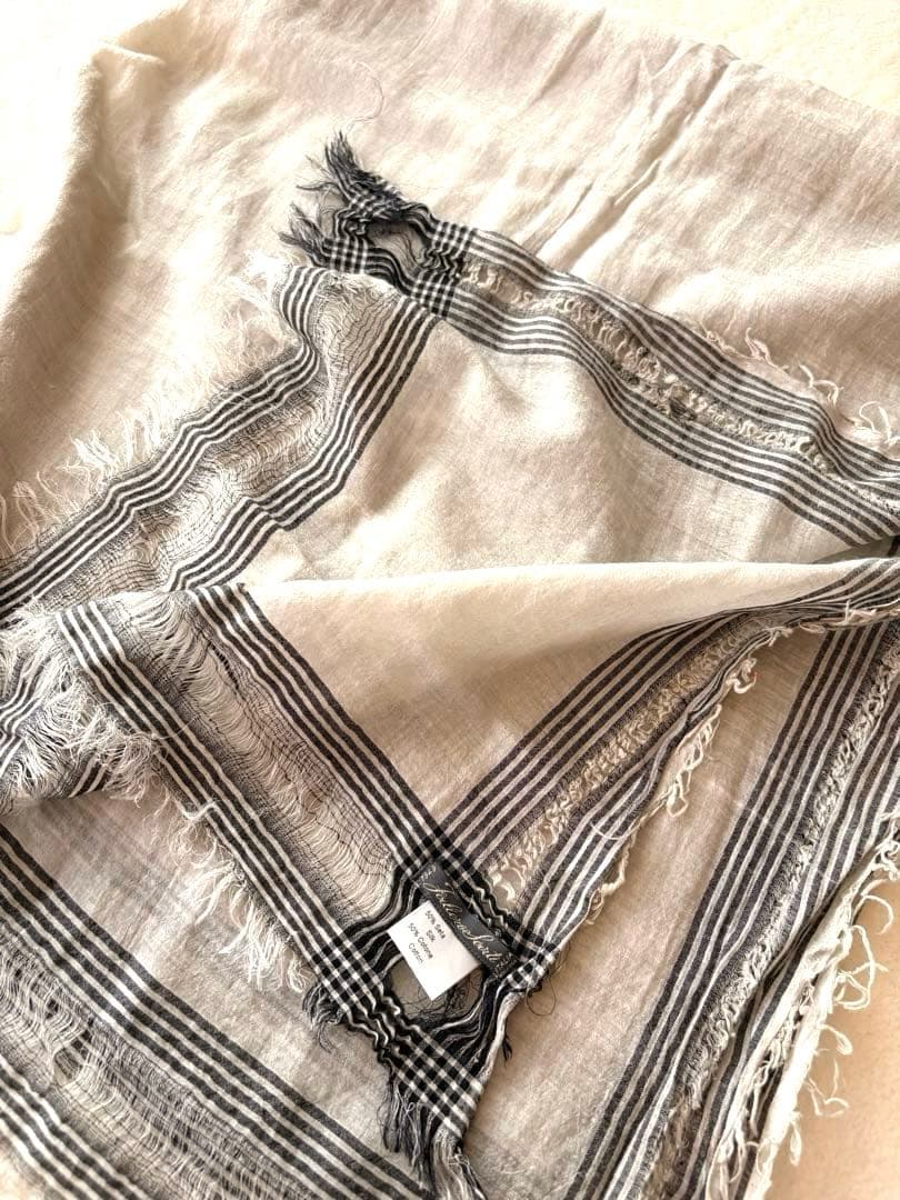 Faliero Sarti シルクコットンストール　96cm角　引き抜き細工