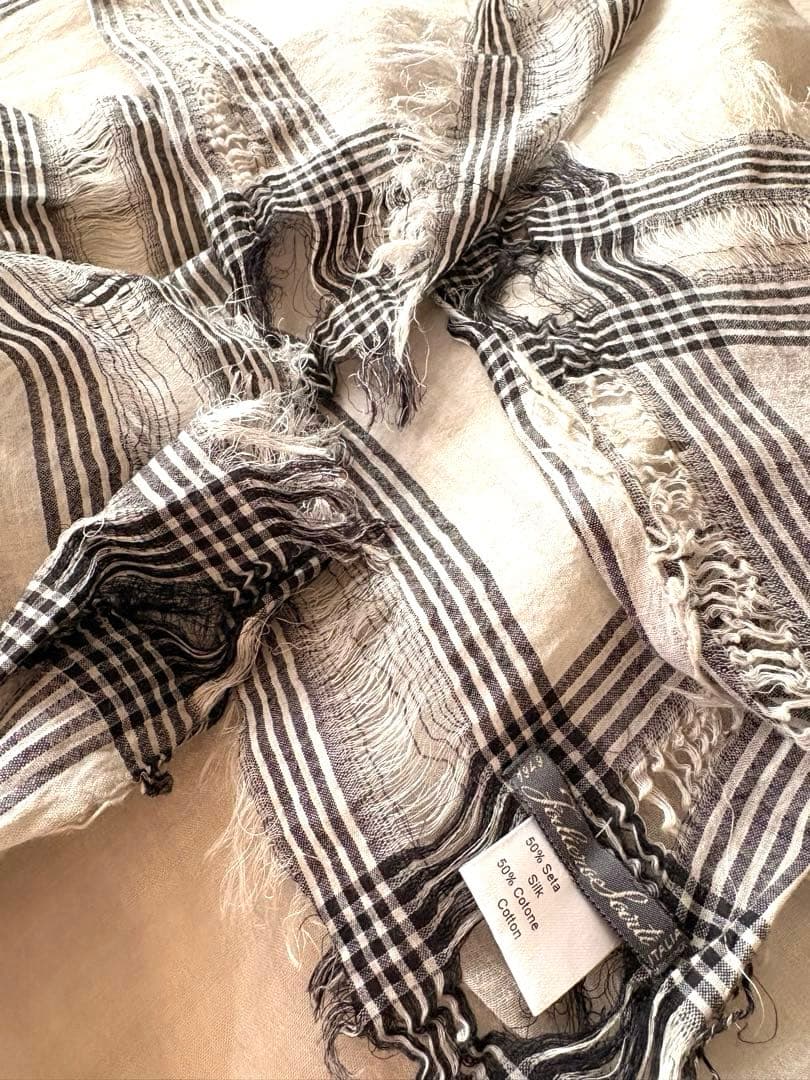 Faliero Sarti シルクコットンストール　96cm角　引き抜き細工