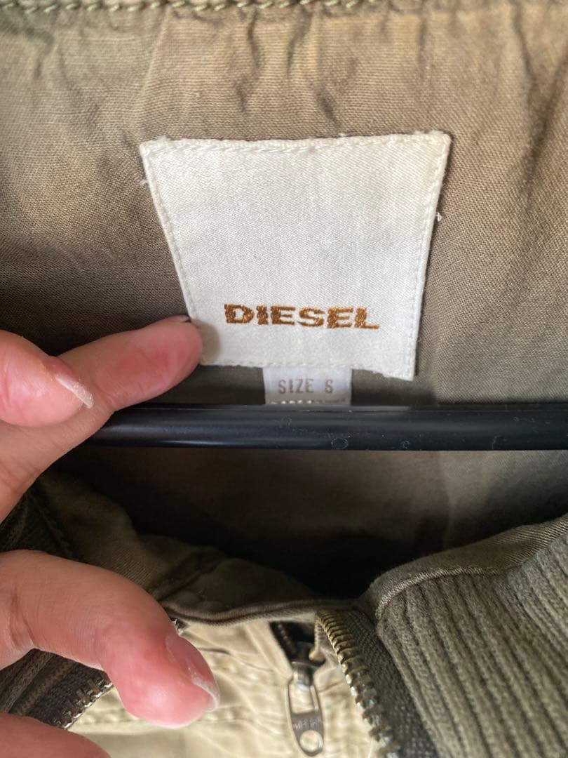 DIESEL ディーゼル カーキ ミリタリージャケット S コットン