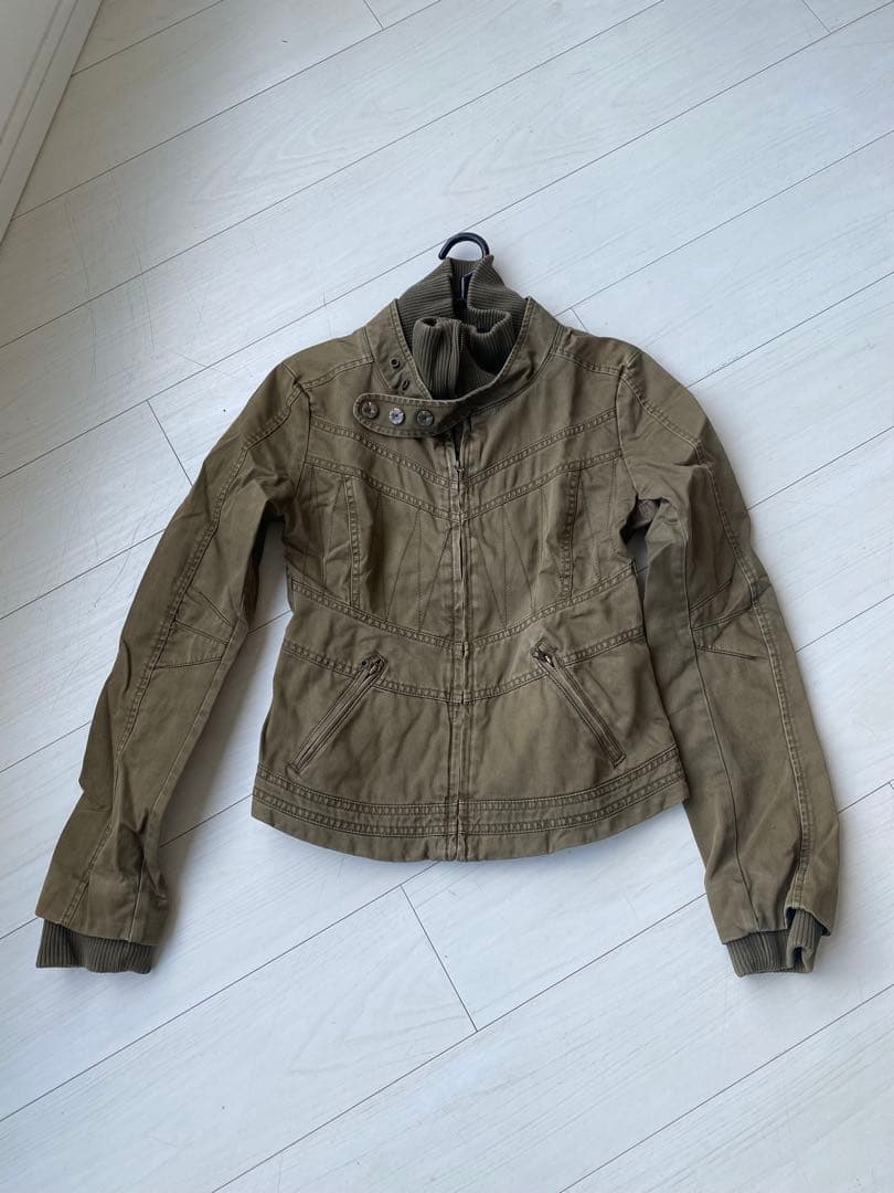 DIESEL ディーゼル カーキ ミリタリージャケット S コットン
