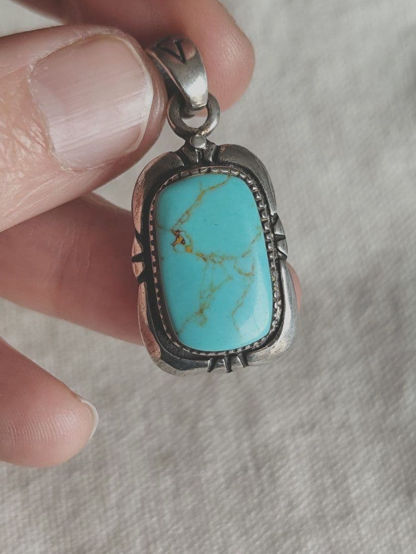 アクセサリー Vintage Turquoise silver925 Pendanttop