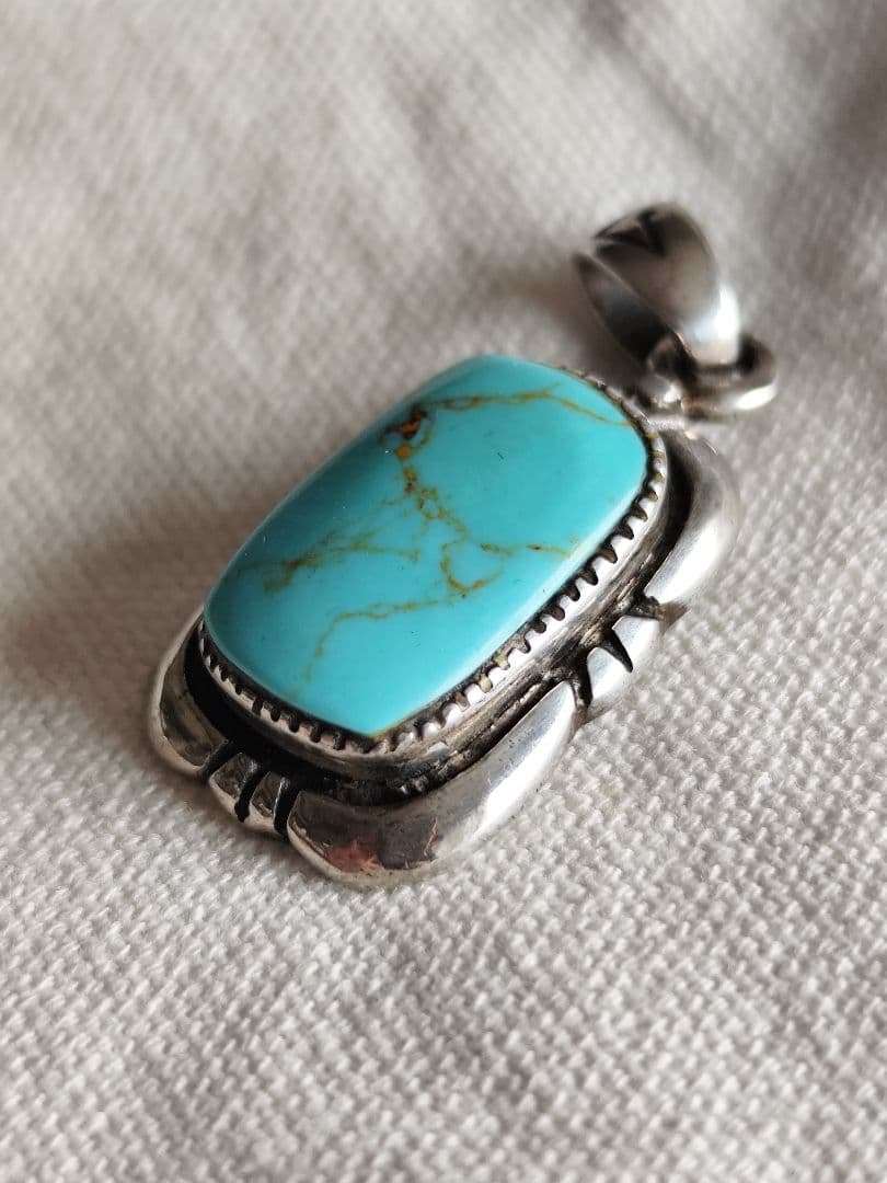 アクセサリー Vintage Turquoise silver925 Pendanttop