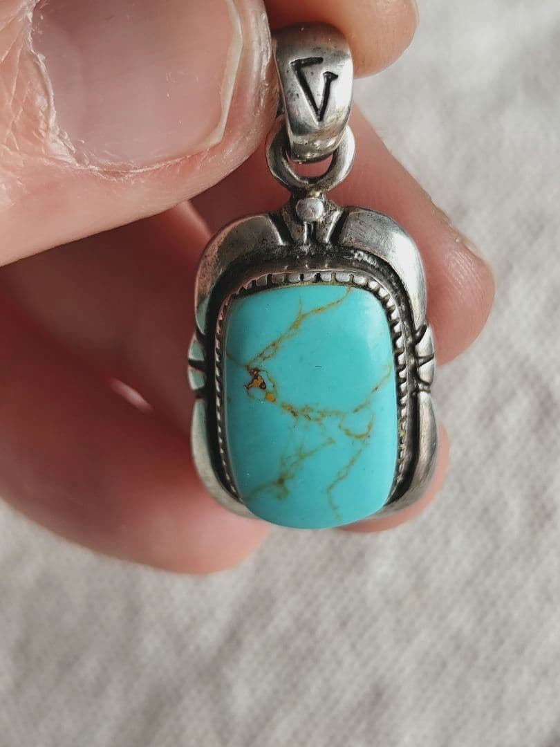 アクセサリー Vintage Turquoise silver925 Pendanttop