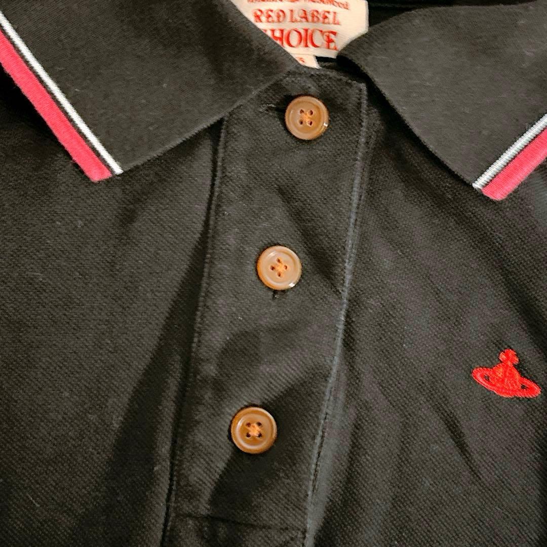 Vivienne Westwood ビビアン　ポロシャツ　黒　ピンク　刺繍ロゴ