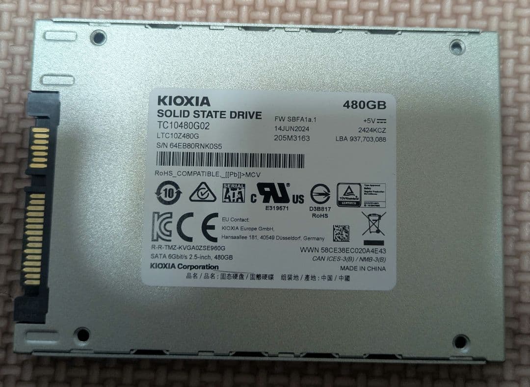 キオクシア KIOXIA SATA SSD 480GB