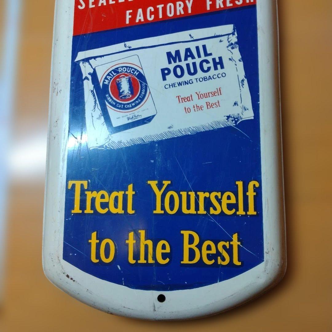 S*a様 ホーロー看板MAILPOUCH TOBACCO温度計付き広告