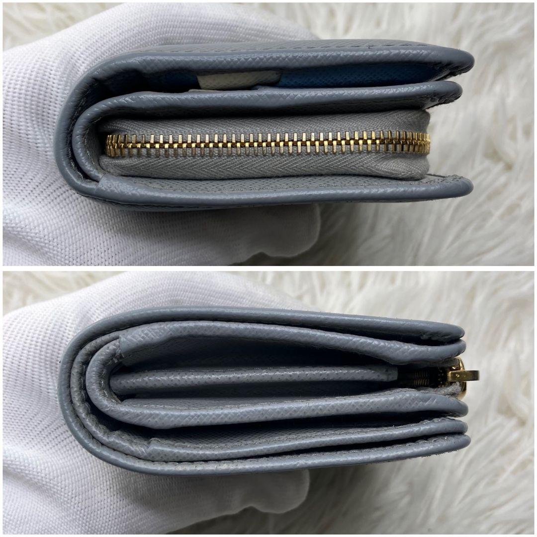 ✨現行モデル✨PRADA 二つ折り　財布　サフィアーノ　メタルロゴ　ICタグ