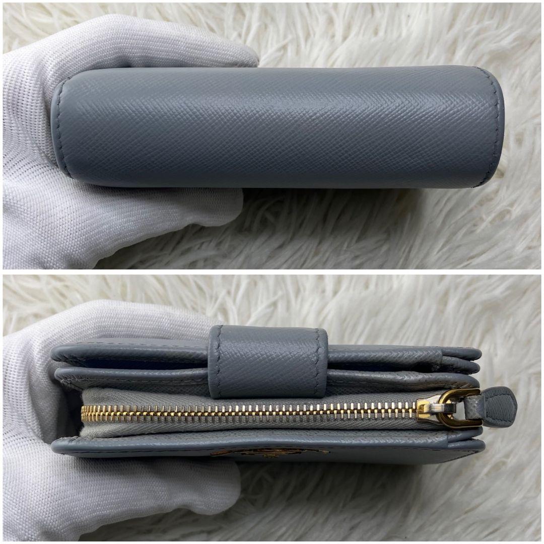 ✨現行モデル✨PRADA 二つ折り　財布　サフィアーノ　メタルロゴ　ICタグ