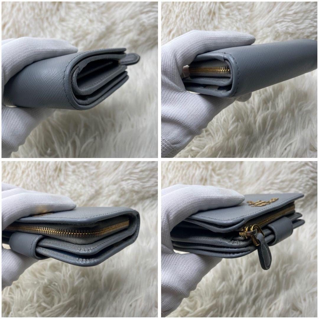 ✨現行モデル✨PRADA 二つ折り　財布　サフィアーノ　メタルロゴ　ICタグ