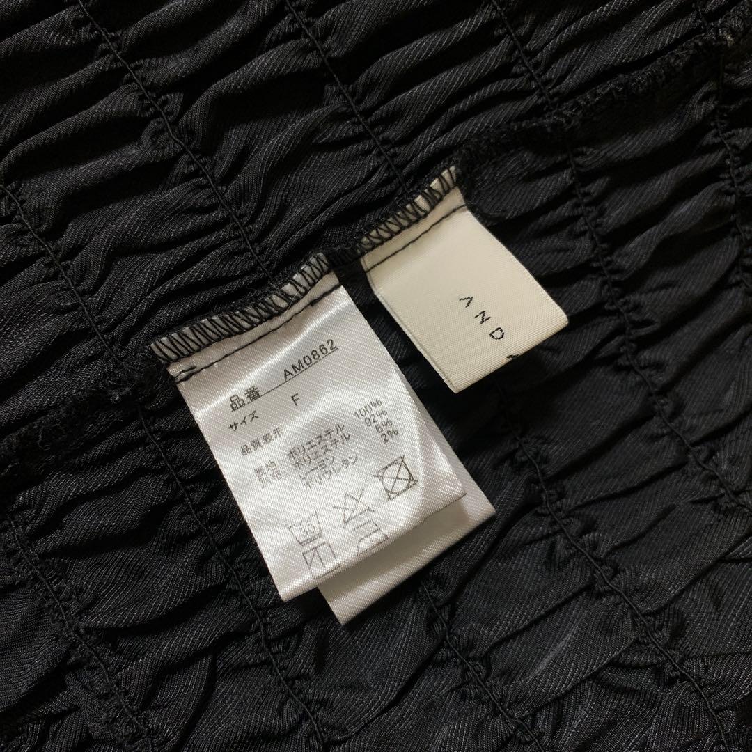 トップス andmary May shirring tops black