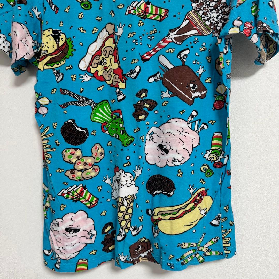 激レア ジェレミースコット フードファイト Tシャツ 半袖総柄 ブルー L 綿