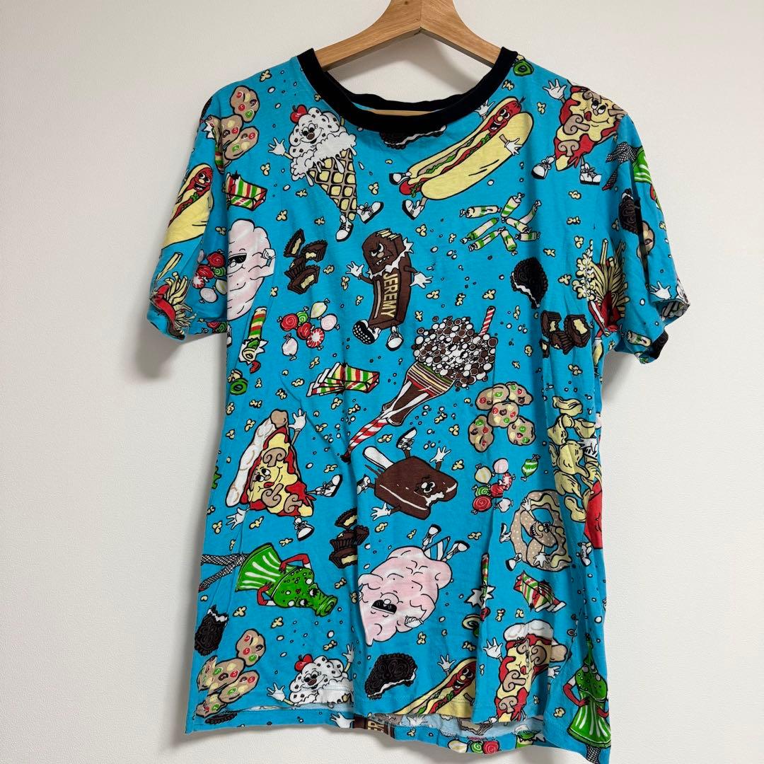 激レア ジェレミースコット フードファイト Tシャツ 半袖総柄 ブルー L 綿