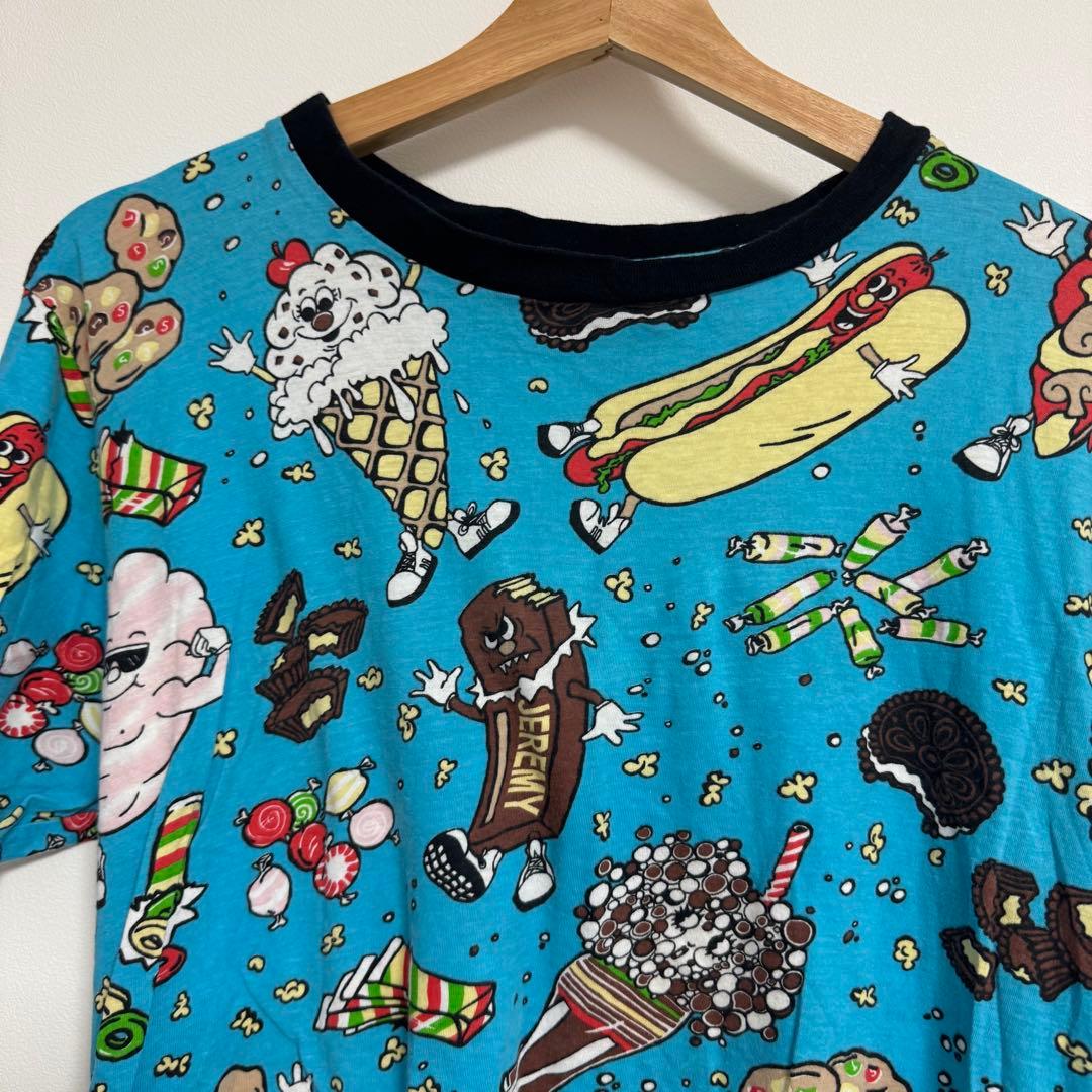 激レア ジェレミースコット フードファイト Tシャツ 半袖総柄 ブルー L 綿