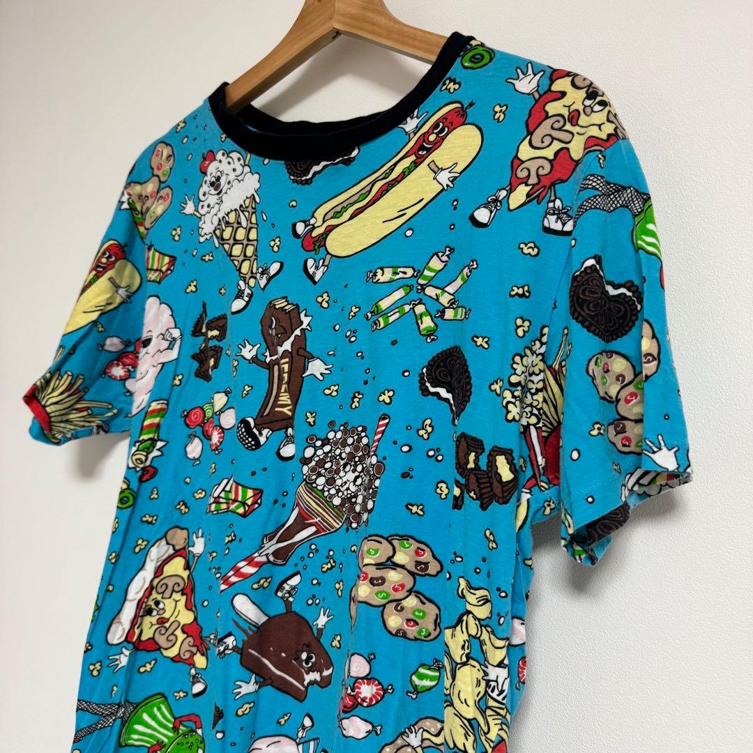 激レア ジェレミースコット フードファイト Tシャツ 半袖総柄 ブルー L 綿