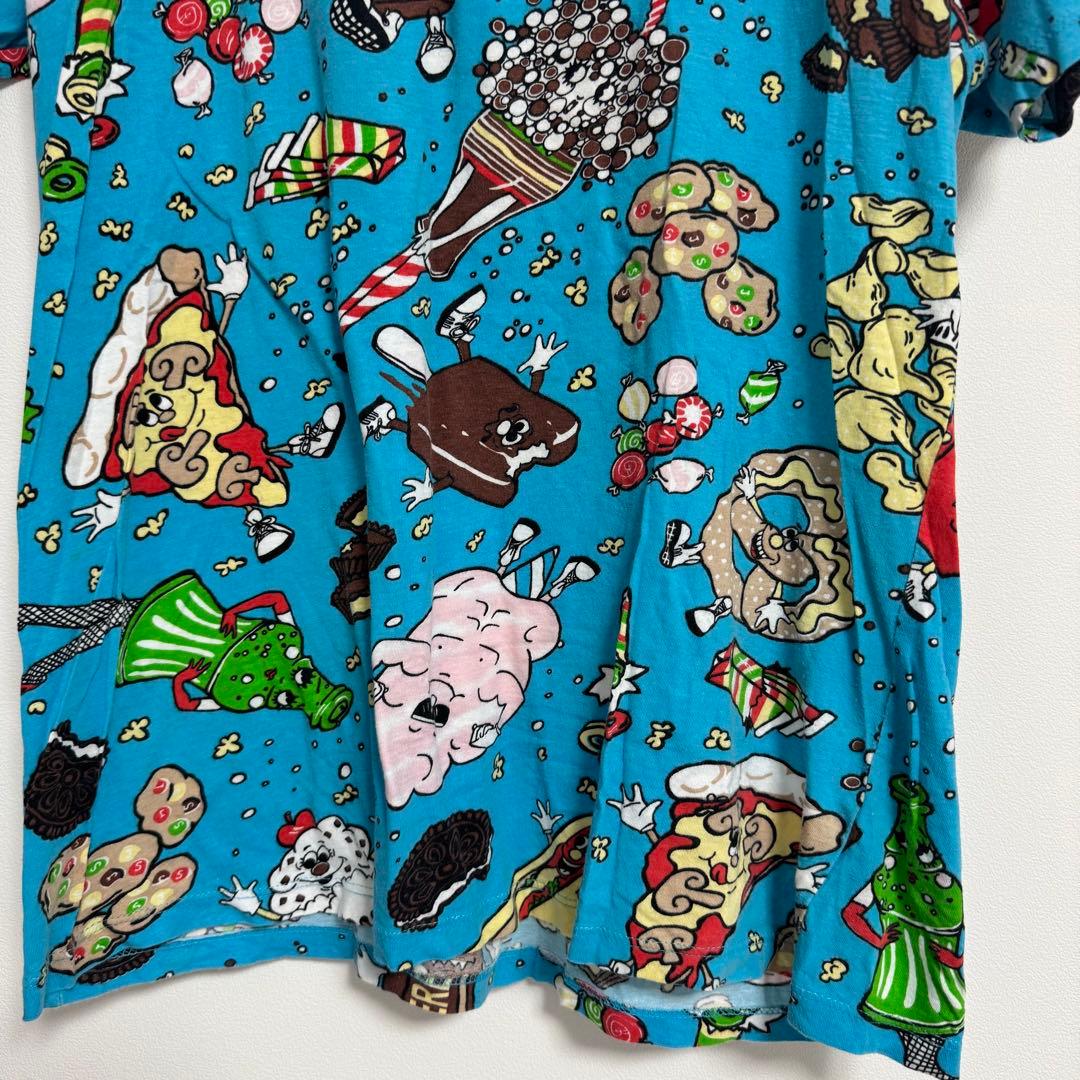 激レア ジェレミースコット フードファイト Tシャツ 半袖総柄 ブルー L 綿