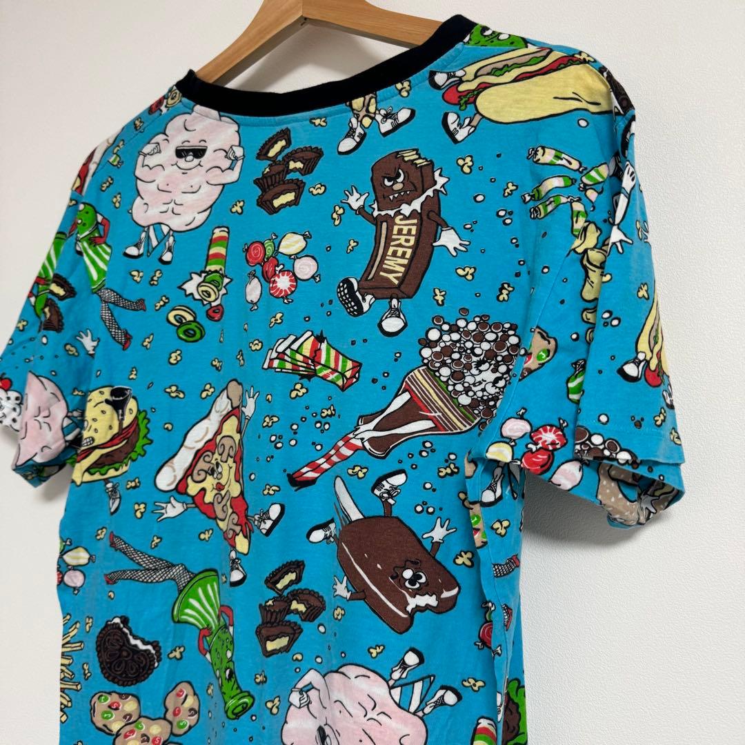 激レア ジェレミースコット フードファイト Tシャツ 半袖総柄 ブルー L 綿