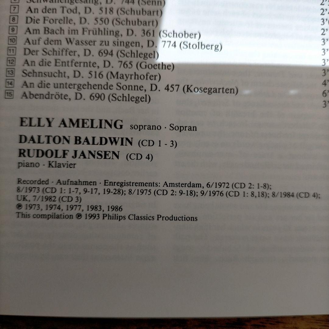 クラシック Elly Ameling SCHUBERT Lider