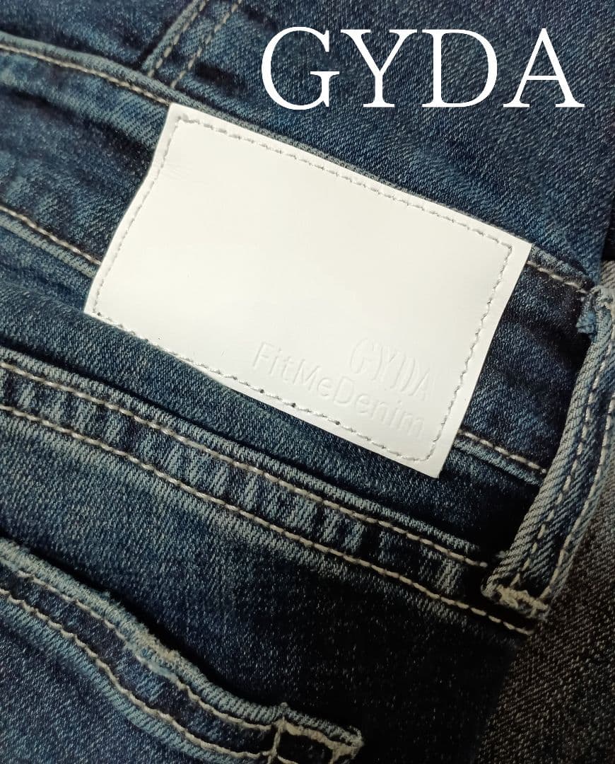 GYDA ハイウエストボタンBACKレースアップフレアデニムパンツ