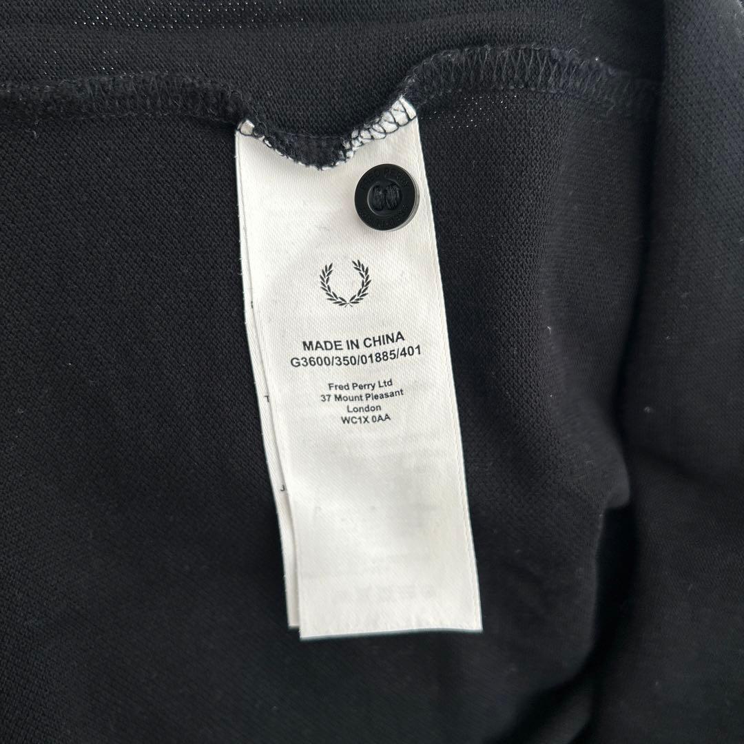 FRED PERRY レディース ブラック ポロシャツ UK 10