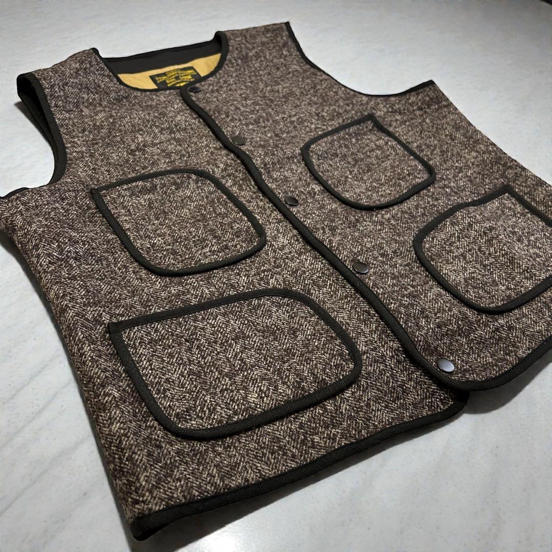 ベスト ヴィンテージ調 ジレ ブラウン系 ウール アメカジ ブラウンズビーチ風