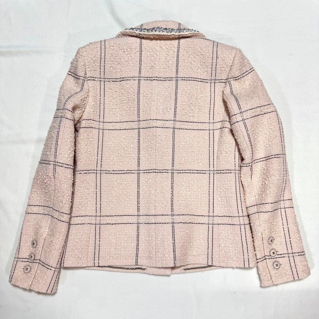 極美品　CHANEL ツイードジャケット　シャネル　38 ピンクベージュ