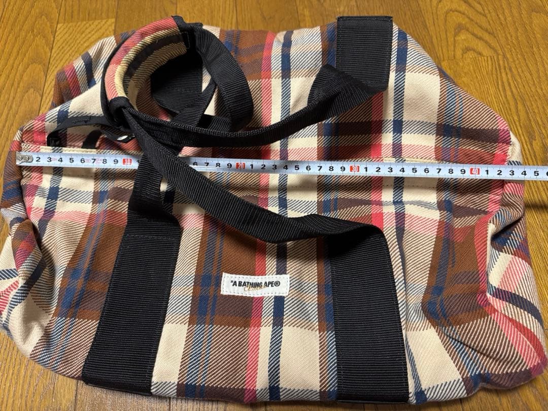 A BATHING APE チェック ボストンバック エイプ