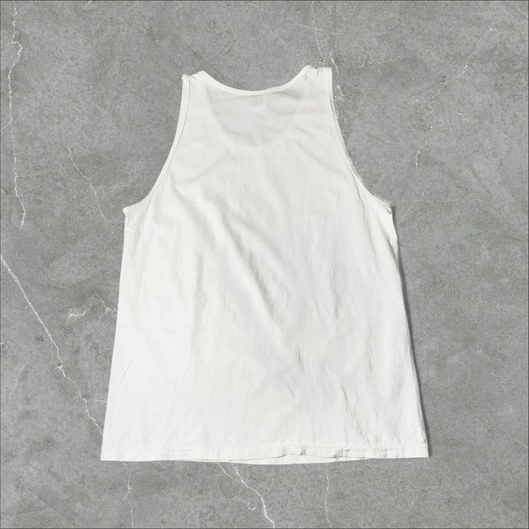 90s USA製 NIKE ナイキ 銀タグ ビッグロゴ タンクトップ XL 白