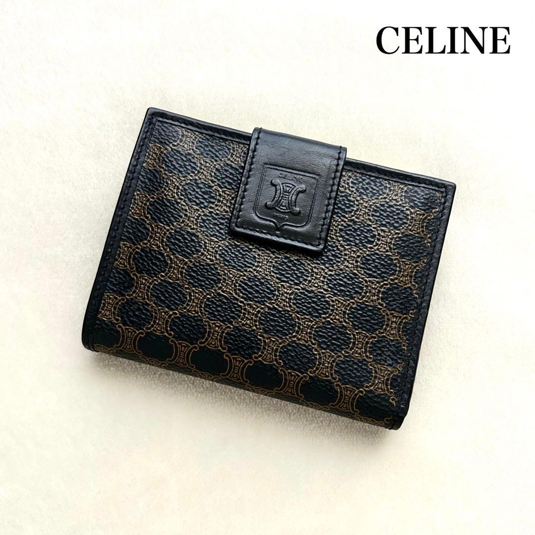 CELINE セリーヌ 二つ折り財布 マカダム がま口