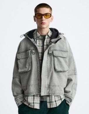ZARA limited edition フードデニムジャケット 短丈 M