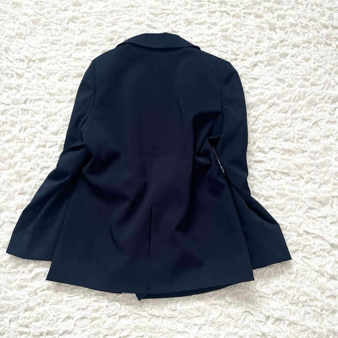 【美品】ナチュラルビューティベーシックダブルブレストボクシージャケットネイビーM