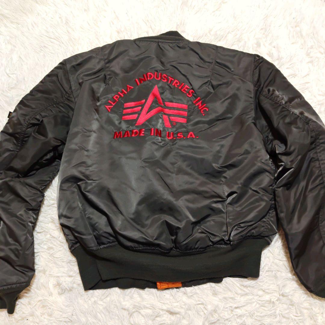 アルファ 80s 米国製 バックロゴ MA-1 リバーシブル フライトジャケット
