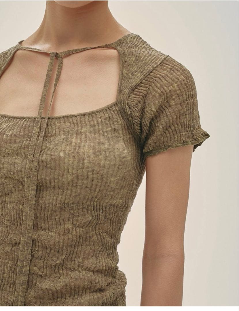 todayful 2way Sherr knit tops シアーニット